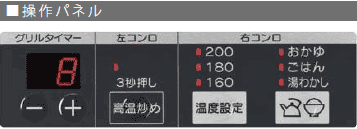 RS31M5H2RBWの操作パネル