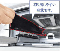 グリル汚れカバーで庫内はいつも清潔