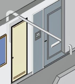 前方排気型のマンション扉内設置イメージ